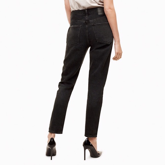 high rise faded black jeans